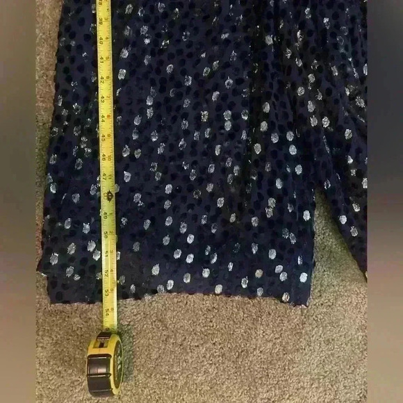 NEW KATE SPADE NEW YORK Silk Blend Navy Burnout Velvet Sleeveless Jumpsuit - Picture 12 of 15